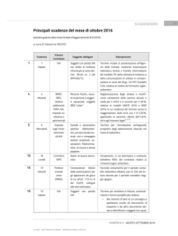 1731 SCADENZARIO Principali scadenze del mese di ottobre 2016