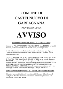 Scarica avviso - Comune di Castelnuovo di Garfagnana
