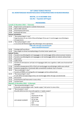 VIII&deg; CORSO TEORICO PRATICO SUL MONITORAGGIO