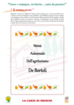 scopri il nostro menu - Agriturismo | De Bortoli