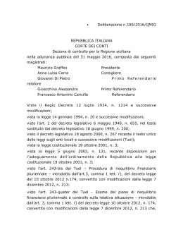 Leggi la pronuncia della Corte dei Conti 185 del 5 ottobre 2016