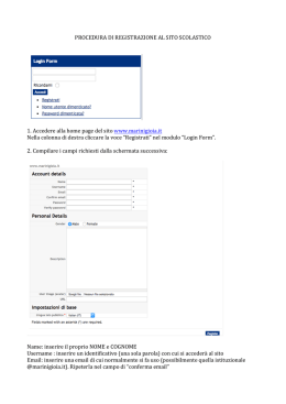 procedura per la registrazione di utenze al sito