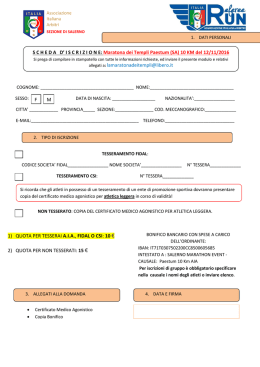 Modulo Iscrizione Referee RUN - Paestum (SA)