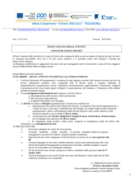 Piano annuale delle attivit&agrave; anno scolastico 2016/2017