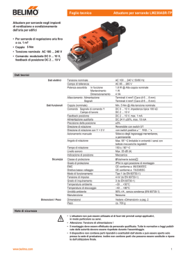 Foglio tecnico Attuatore per serrande LM230ASR-TP