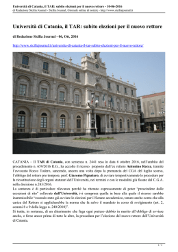Università di Catania, il TAR: subito elezioni per il