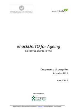 Scarica il documento generale del progetto #hackUniTO for Ageing