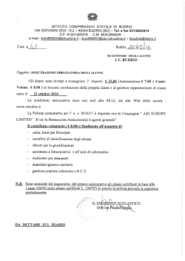 comunicazione assicurazione alunni