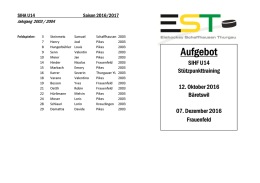Aufgebot St&uuml;tzpunkttraining