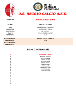 Test Match - US Reggio Calcio ASD