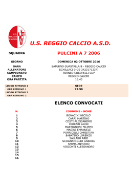 Cocopelli Cup - US Reggio Calcio ASD