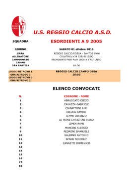 Campionato - US Reggio Calcio ASD