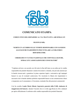 Dichiarazione del Segretario Generale della FABI, Lando Maria