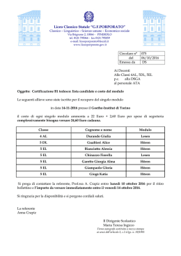 Per leggerla - Liceo Porporato