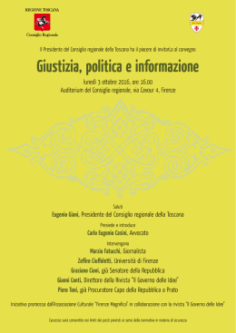 Giustizia, politica e informazione - Consiglio Regionale della Toscana