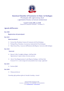 American Chamber of Commerce in Italy e la Sardegna
