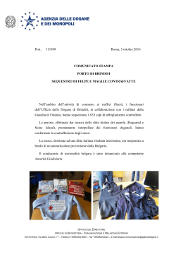 Porto di Brindisi: sequestro di felpe e maglie contraffatte