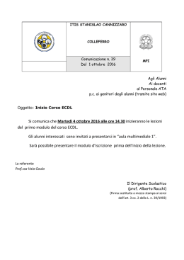 039 Inizio lezioniECDL - www.itiscannizzarocolleferro.it