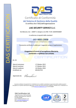 Certificato IT - LAG Security Service