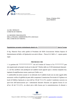 Segnalazione presunta attivit&agrave; abusiva nel comune di Verona