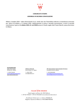 COMUNICATO STAMPA ASSEMBLEA IN SECONDA