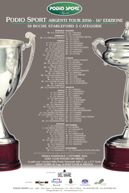 podio sport argenti tour 2016 - 16 edizione