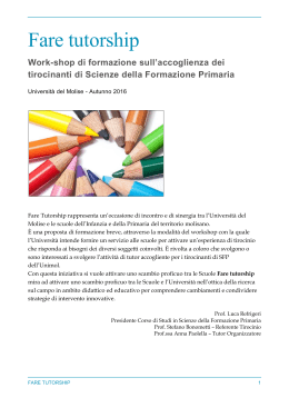 Fare tutorship - Istituto Comprensivo Petrone Campobasso