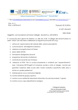 Circ. n. 11 Convocazione ad horas collegio docenti 05-10-2016