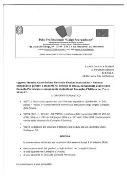 Nomina Commissione Elettorale Elezioni Scolastiche