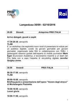 Programma - Prix Italia