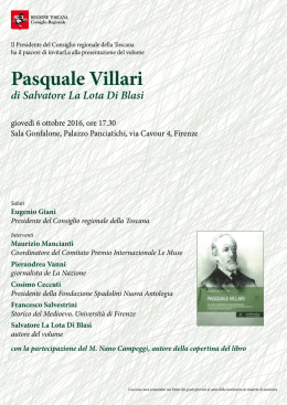 Pasquale Villari - Consiglio Regionale della Toscana