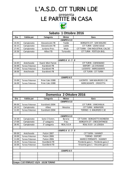 le partite in casa - ASD Cit Turin LDE