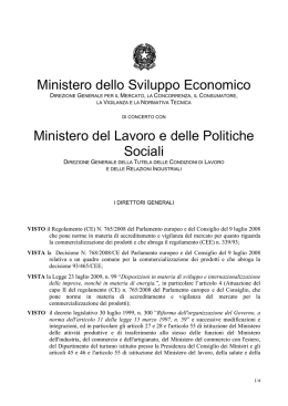 Decreto - Ministero dello Sviluppo Economico