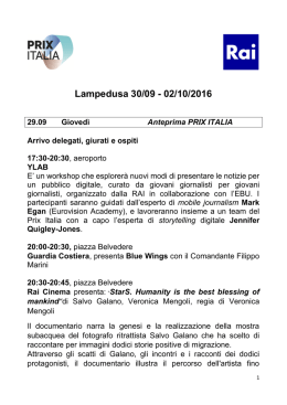 Lampedusa 30/09 - 02/10/2016 - Prix Italia