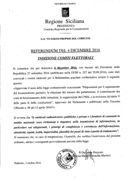Indizione comizi elettorali