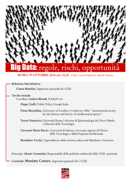 Big Data: regole, rischi, opportunità - Slc