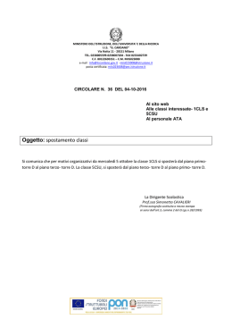 Oggetto: spostamento classi