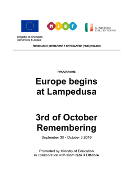 Read the programme - L`Europa inizia a Lampedusa