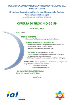 OFFERTA DI TIROCINIO GG 5B