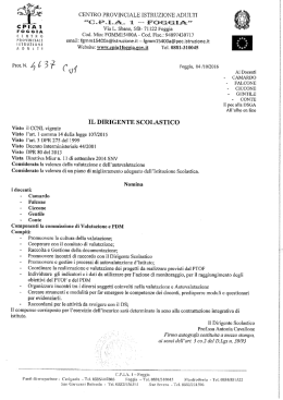 Nomina commissione di Valutazione e - C.P.I.A. 1
