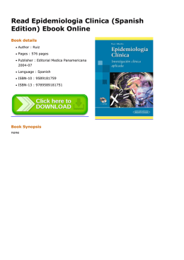 Read Epidemiologia Clinica (Spanish Edition) Ebook Online