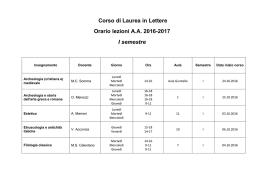 Lezioni LT Lettere I semestre