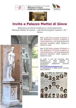 Invito a Palazzo Mattei di Giove - Biblioteca di Storia Moderna e