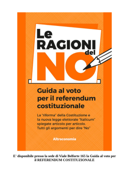 E` disponibile presso la sede di Viale Belforte 165 la Guida al voto