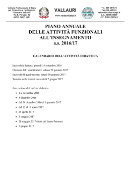 Piano Annuale delle Attivit&agrave; - I.P.S.I.A. "Giancarlo Vallauri"