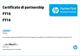 Certificato di partnership FY16 FY16 CADSIT