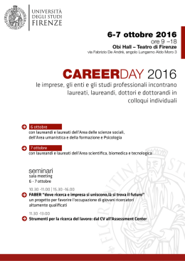 careerday 2016 - Università degli Studi di Firenze