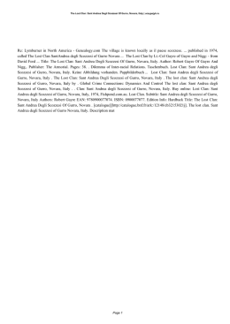 Robert Gayre of Gayre and Nigg The Lost Clan: Sant Andrea Degli