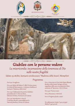 Locandina Giubileo con le persone vedove