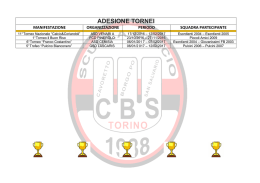 Adesione Tornei - CBS Scuola Calcio